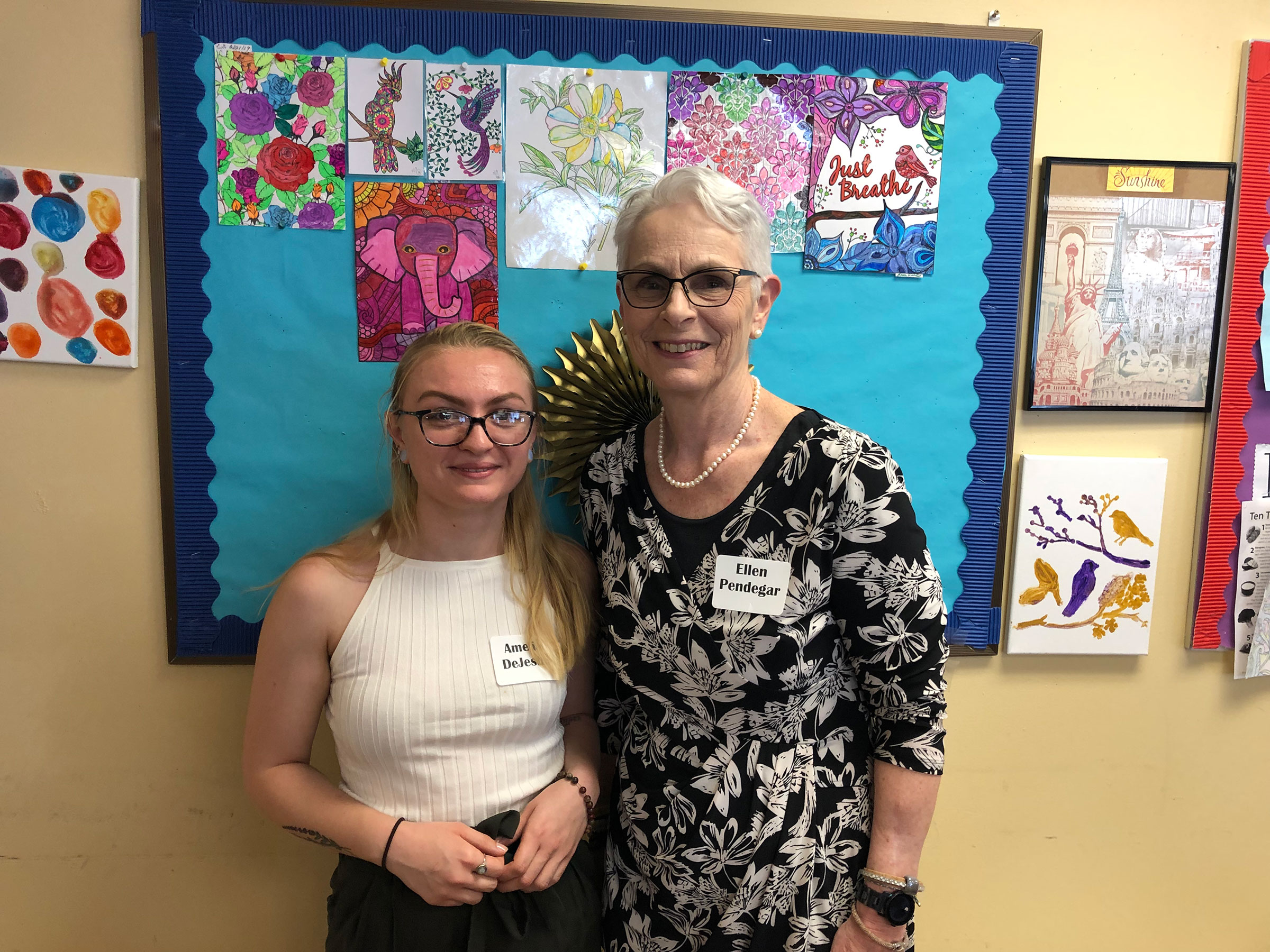 Dr. Shea Scholarship Recipient Amelia DeJesus and MHA CEO Ellen Pendegar